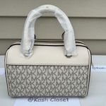 Michael Kors Light Cream Multi Duffle Travel Crossbody Purse Photo 3