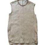 Helmut Lang  light gray silk &  leather sleeveless top size P Photo 11