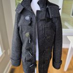 EXPRESS  Black White Wool Blend Thinsulate Lined Hooded Anorak Winter Jacket Coat Photo 10