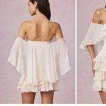 Oh Polly  Off-Shoulder Ruffled Mini Dress in Ivory #bridal Photo 1