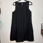 Quince  Black Linen Sleeveless Mini Dress with Pockets Size Medium‎ Photo 3
