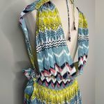 Gorgeous America and Beyond Chevron Pattern Beach Bathing Suit Coverup Dress Blue Size L Photo 4