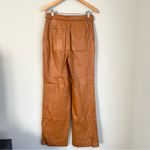7 For All Mankind Faux Leather Wide Leg Pleated Pants Size Small Photo 5