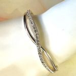 Anne Klein silver tone criss cross rhinestone bangle bracelet Photo 1