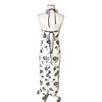 Self Portrait sleeveless floral sequin midi dress blue white sz 0 Photo 2