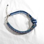 Chico's Chico’s Seed Bead Braided Necklace/Choker – Blue Hues, Silver-Tone Clasp Photo 8