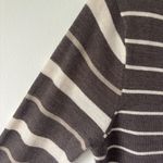 Smartwool  Brown Cream Multi Striped V Neck Sweater Merino Wool Photo 6