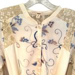 Anthropologie Tiny  Amarante Embroidered Shirtdress Women's S Cream Boho Hippie Photo 6