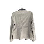 Ellen Tracy Women's Gray Blazer Jacket M Blue Trim Casual Long Sleeve Photo 2