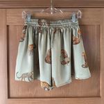 NWOT MABLE Boutique Sage Green Satin Cheetah Drawstring Pull On Shorts Small​ Photo 5