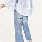 ZARA | Blue White Stripe Lace Detail Blouse Photo 8