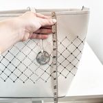 Michael Kors  Violet Leather Large Carryall Tote Bag Purse Optic White Photo 9