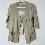 kim rogers  Beige Faux 2 in 1 Cardigan XL L18 Photo 0