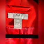 H&M Red Blazer NWOT ruched sleeves pockets open holiday loose fit XL career wear Photo 1