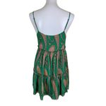 Urban Outfitters  Green Boho Flowy Paisley Keyhole Front Mini Dress Small Photo 2