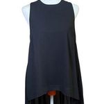 Aryeh Tunic Top Sleeveless Black Minimalist Lagenlook Boho High-Low Size Small Photo 0