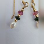 Gold Filled Handmade Gold and Pearl Semi Precious Stone Earrings Photo 2