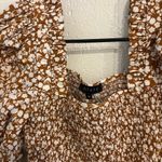 1. State  Smocked Puff Sleeve Mini Dress in brown floral Photo 3