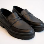 Portland Leather Goods Patina Zoe Chunky Platform Loafer Black Suede 10.5 EUC Photo 0