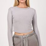 Cotton Citizen $90 New Verona Crop Long Sleeve - Gray - Small Photo 1