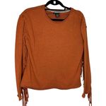 Wrangler  Retro Western Fringe Top Women's Size Medium Rust Cowgirl Sweater Photo 0