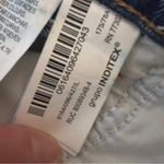 ZARA  Denim Jean Skirt Women’s L Mini Raw Hem Side Lace Med Wash Western Festival Photo 7