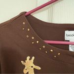 Breckenridge VINTAGE  Brown Cardigan With Zebras and Giraffes Photo 5