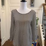 Newbury Kustom  EUC Elegant Houndstooth Top with burgundy Bow Photo 0