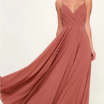 Lulus Lulu’s All About Love Rusty Rose Maxi Dress Prom Formal Long Gown Pink Women’s S Photo 0