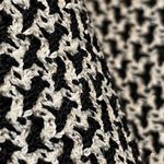 St. John  Knit Jacket Size 14 Black White Fringe Trim Flower Brooch Saks USA Photo 12