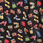 90s Vintage Twyla & Blue Black Maxi skirt All over sandal and purse print Med Photo 1