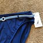 Nautica NEW NWT  Dark Blue Turquoise White Belted Belt Swimwear Bikini BOTTOM 12 Photo 3