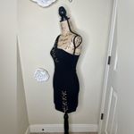 DO+BE NTM: One Shoulder Bodycon Cut Out w/ Metallic Chains Black Mini Dress Sz S Photo 6
