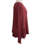 We The Free Women's Burgundy Long Sleeve Shirt Size S Photo 3