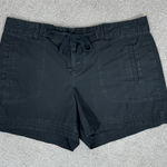 Loft Ann Taylor  Cotton Twill Chino Shorts Black 4 Drawstring Photo 0