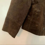 Powder River Outfitters Brown Western Leather Jacket Boho Conch Tribal Suede Photo 2