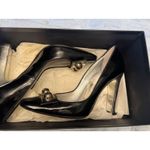 Dolce & Gabbana  Pointed Toe Pumps Black Patent Leather Silver Heel Size 37 Photo 4