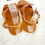 SSEKO | Brown Leather Double Strap Sandal Sandals Open Toe Strappy | Size 8 Tan Photo 2