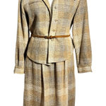The Villager Suite Women 10 Tan Woven Plaid Jacket And Knee Skirt Vintage Career Photo 0
