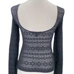 American Eagle Fitted Gray Open Back Lace Knit Sweater Photo 4