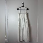 Evereve  Emmie Ruched White Pockets Midi dress large Photo 4