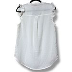 Staccato  women’s size small pullover ruffle sleeve tank top polka dot v-neck Photo 4