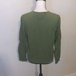 Dress Barn green rayon nylon button down cardigan sweater with rose Photo 4