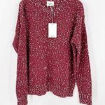 Andree by Unit NWT Andree Burgundy Marled Crew Neck Long Sleeve Pullover Knit Sweater Small Photo 0