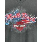 Harley Davidson Black V-neck Myrtle Beach Red White Blue Patriotic T-shirt XL Photo 2