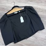 Vince NWT ‎ DRAPED 3/4 SLEEVE SQUARE NECK POPLIN TOP BLOUSE BLACK Photo 3