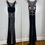 Rachel Allan Beaded Sequin Illusion‎ Prom Pageant Dress Black Size 10 Photo 1