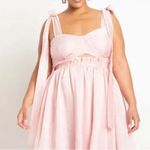 Eloquii  x Melissa Mercedes Fit & Flare Dramatic Bow Pink Midi Dress NEW Size 16 Photo 2