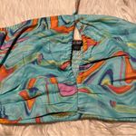 Wild Fable  Swirl Marble Halter Crop Top Aqua Blue L Photo 4