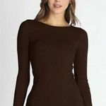 NIKIBIKI New Brown Crew Neck Soft and Stretchy Long Sleeve Top Photo 0